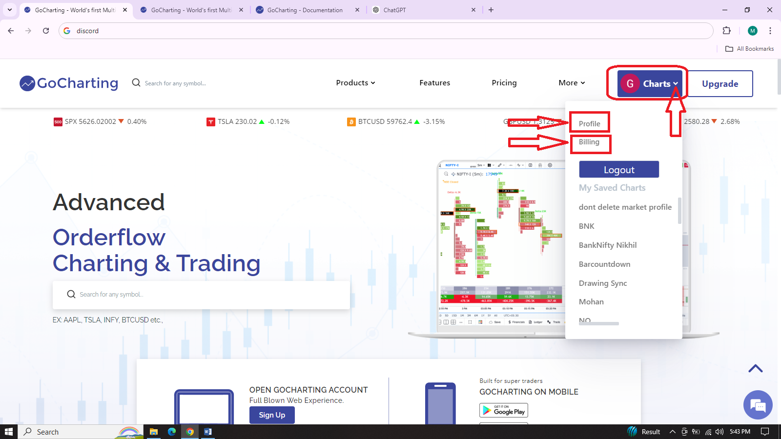 Profile and Billing 